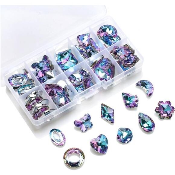 50 Pcs Crystal Suncatcher Beads Kit Colorful Prism Crystal Chandelier Parts - Picture 2 of 8